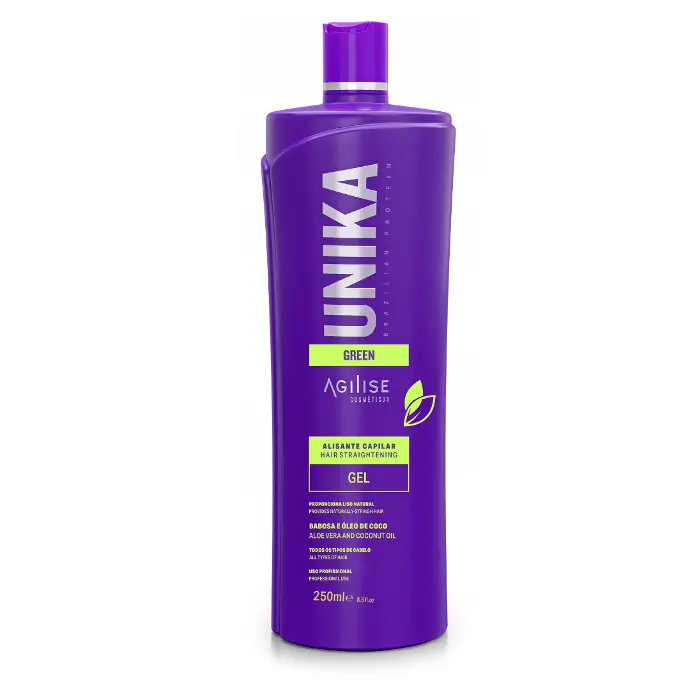 UNIKA GREEN GEL  HAIR STRAIGHTENING ANTI- FRIZZ 250ML